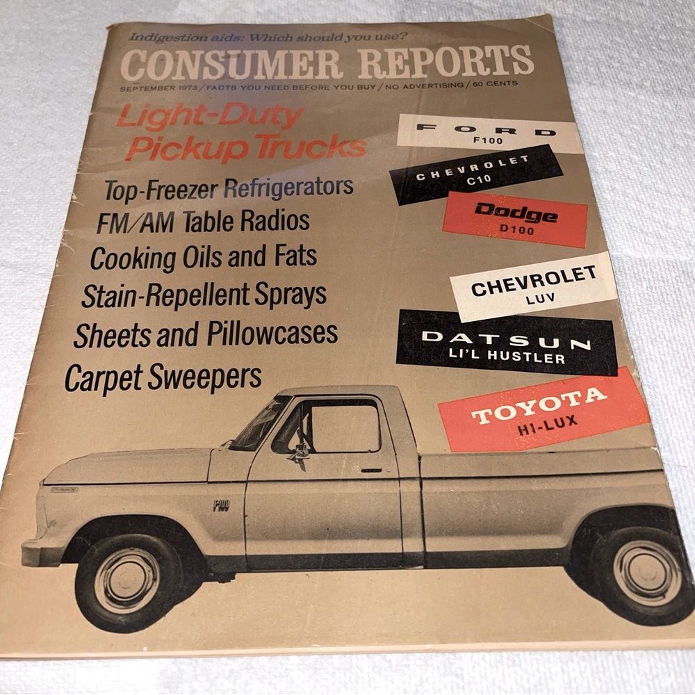 September 1973 Consumers Report vintage